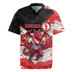 Custom Dragons Rugby Jersey Warrior Mascot With Aboriginal Indigenous