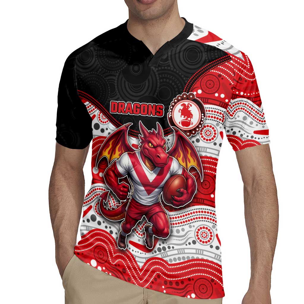 Custom Dragons Rugby Jersey Warrior Mascot With Aboriginal Indigenous