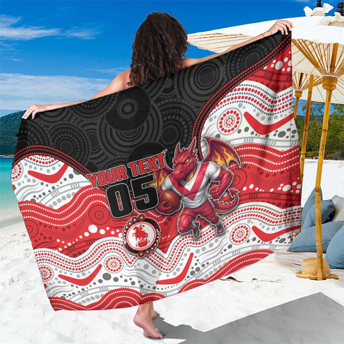 Custom Dragons Sarong Warrior Mascot With Aboriginal Indigenous