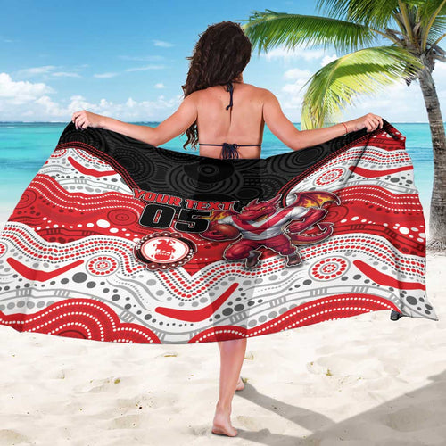 Custom Dragons Sarong Warrior Mascot With Aboriginal Indigenous