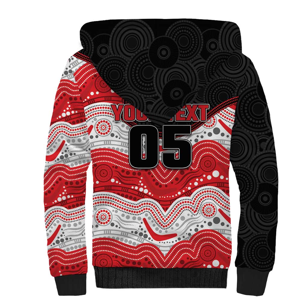 Custom Dragons Sherpa Hoodie Warrior Mascot With Aboriginal Indigenous