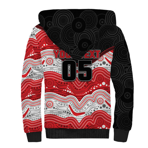 Custom Dragons Sherpa Hoodie Warrior Mascot With Aboriginal Indigenous