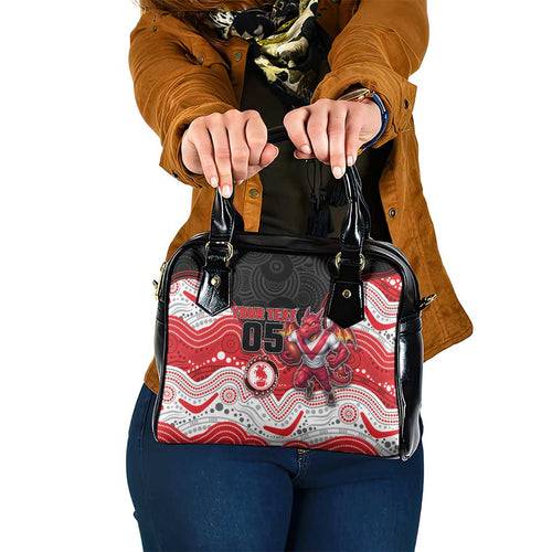 Custom Dragons Shoulder Handbag Warrior Mascot With Aboriginal Indigenous
