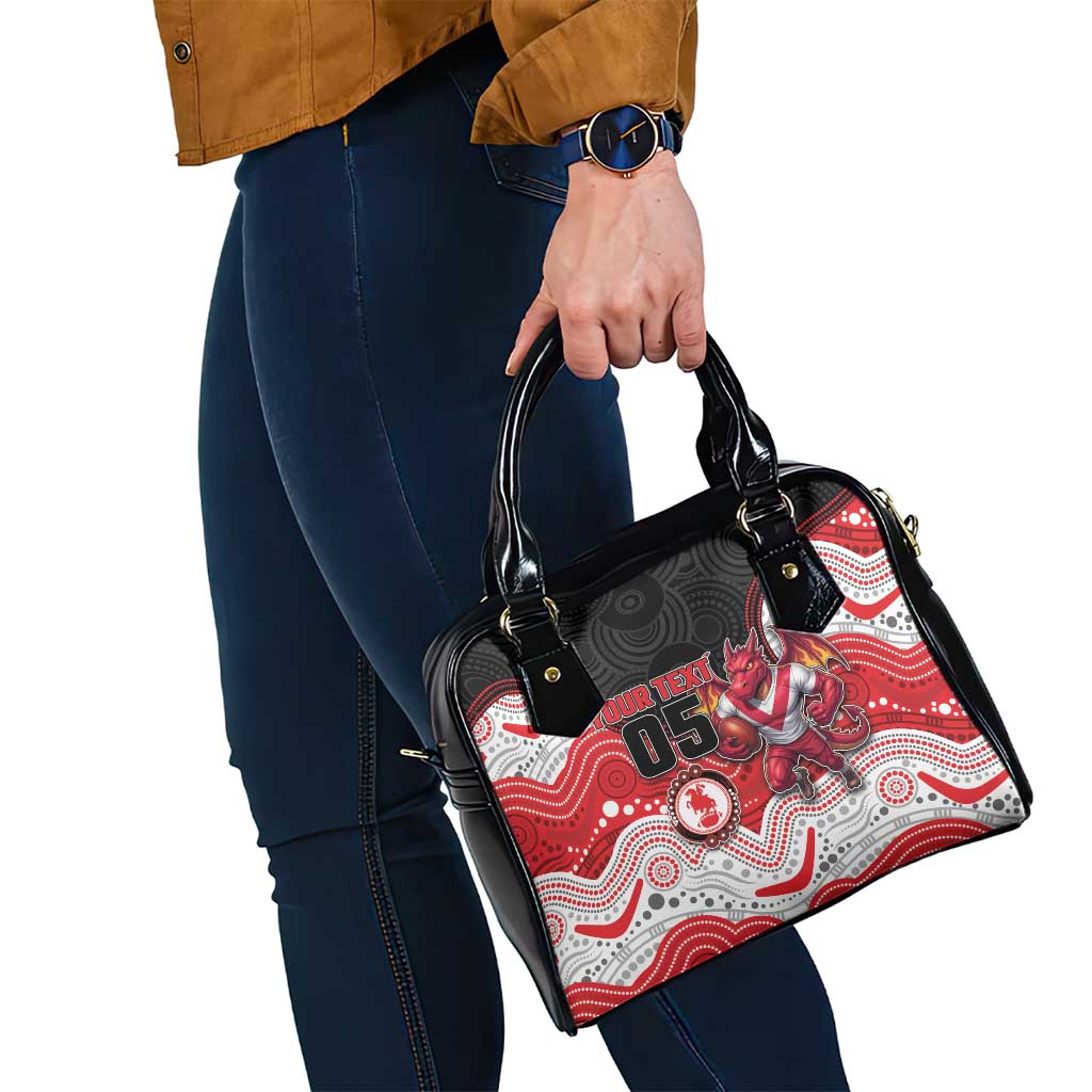Custom Dragons Shoulder Handbag Warrior Mascot With Aboriginal Indigenous