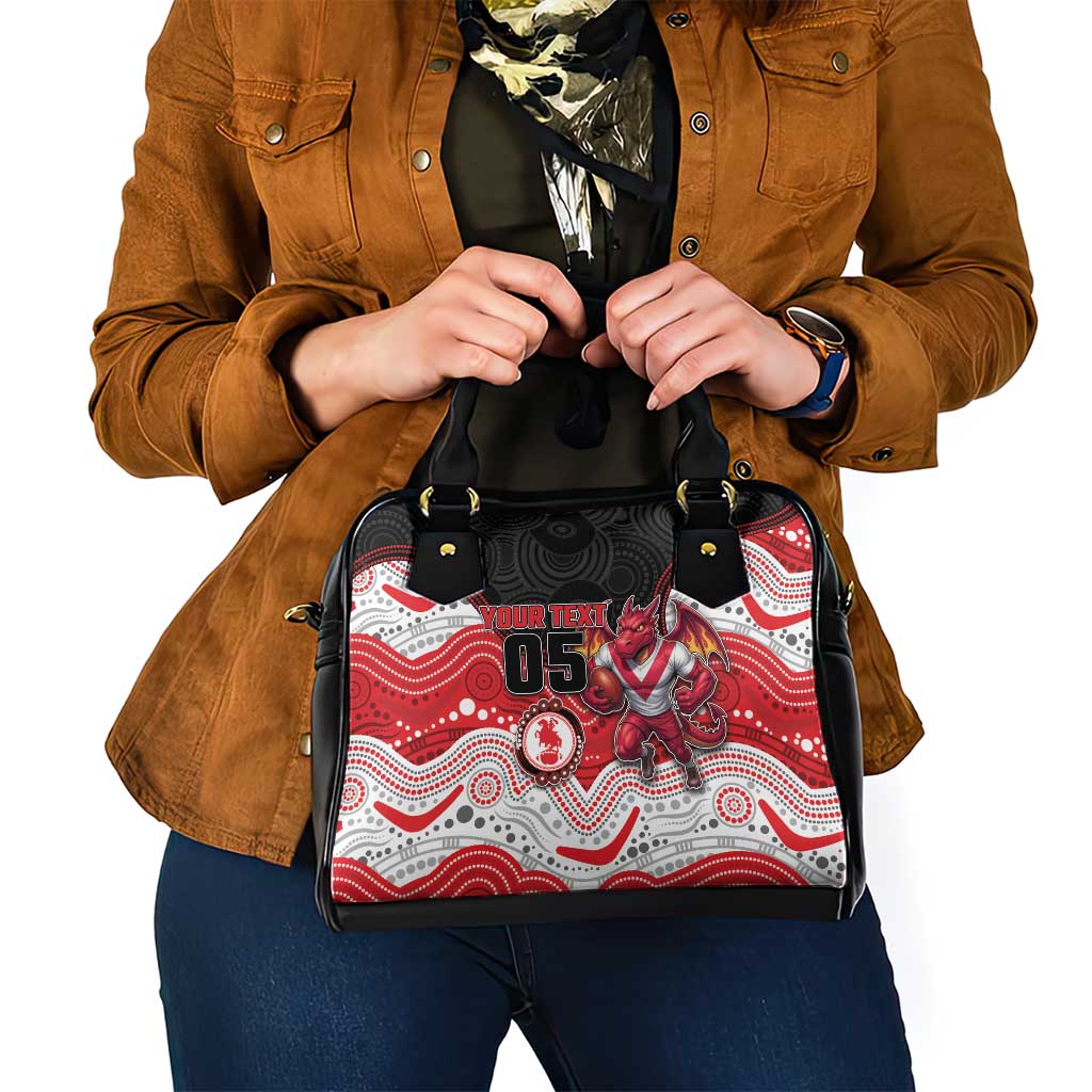 Custom Dragons Shoulder Handbag Warrior Mascot With Aboriginal Indigenous