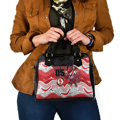 Custom Dragons Shoulder Handbag Warrior Mascot With Aboriginal Indigenous