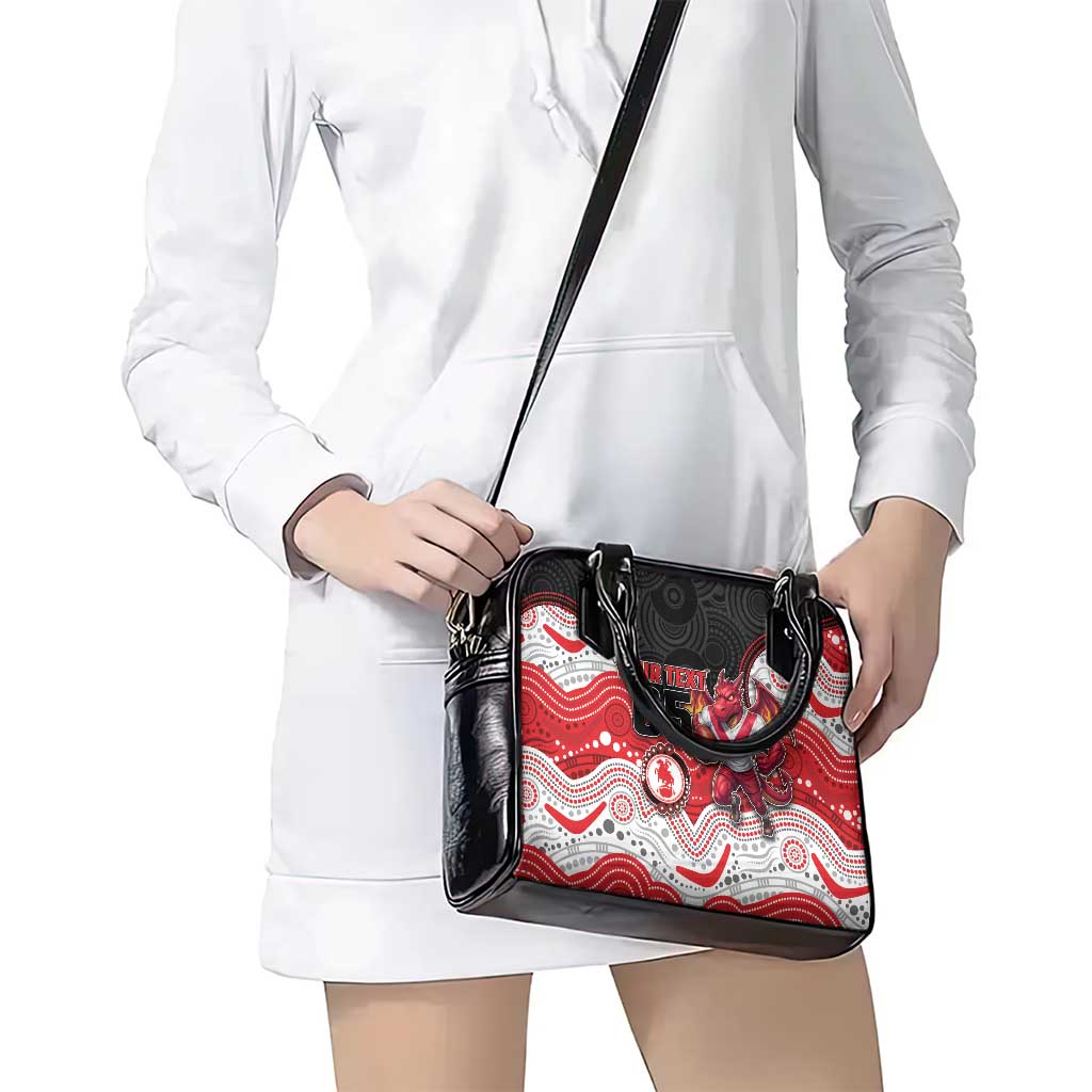 Custom Dragons Shoulder Handbag Warrior Mascot With Aboriginal Indigenous
