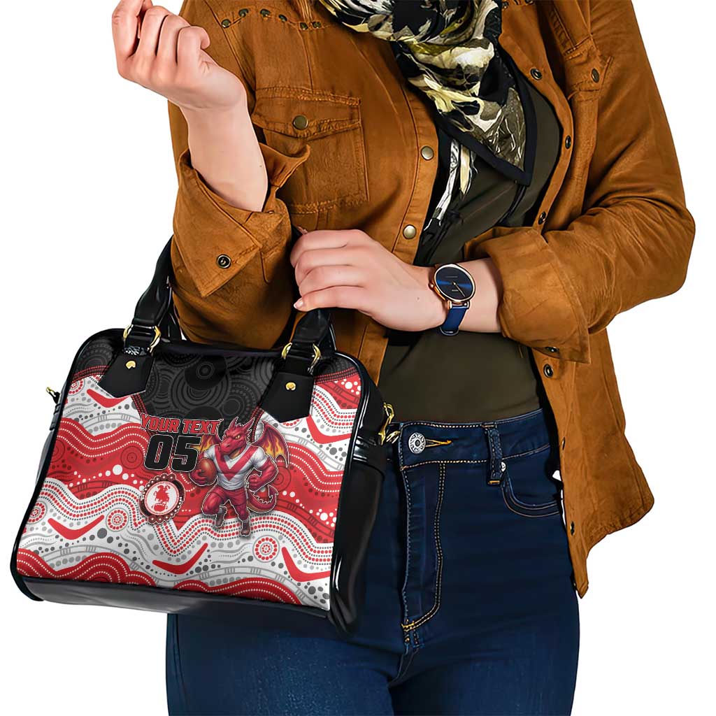 Custom Dragons Shoulder Handbag Warrior Mascot With Aboriginal Indigenous
