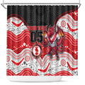 Custom Dragons Shower Curtain Warrior Mascot With Aboriginal Indigenous