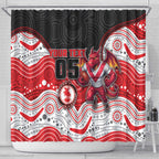 Custom Dragons Shower Curtain Warrior Mascot With Aboriginal Indigenous