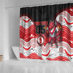 Custom Dragons Shower Curtain Warrior Mascot With Aboriginal Indigenous