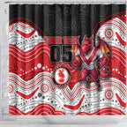 Custom Dragons Shower Curtain Warrior Mascot With Aboriginal Indigenous