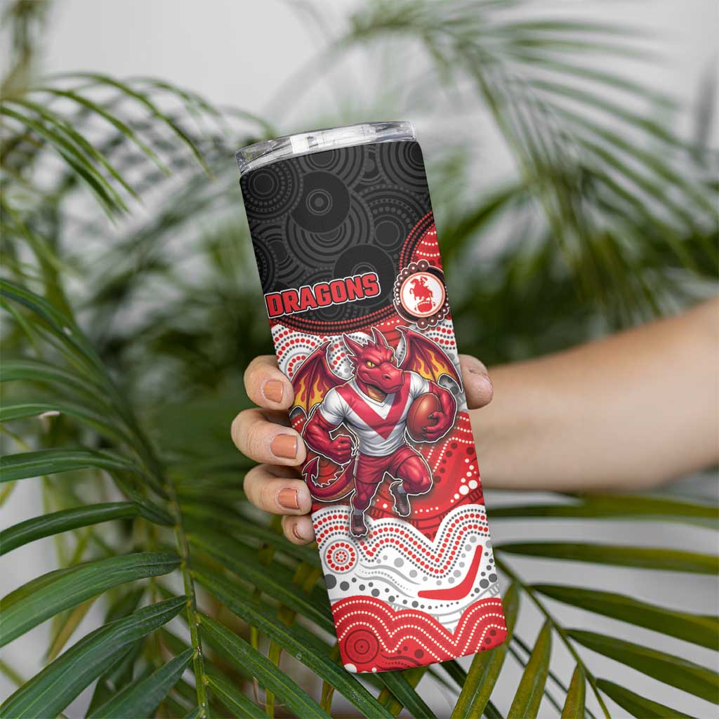 Custom Dragons Skinny Tumbler Warrior Mascot With Aboriginal Indigenous