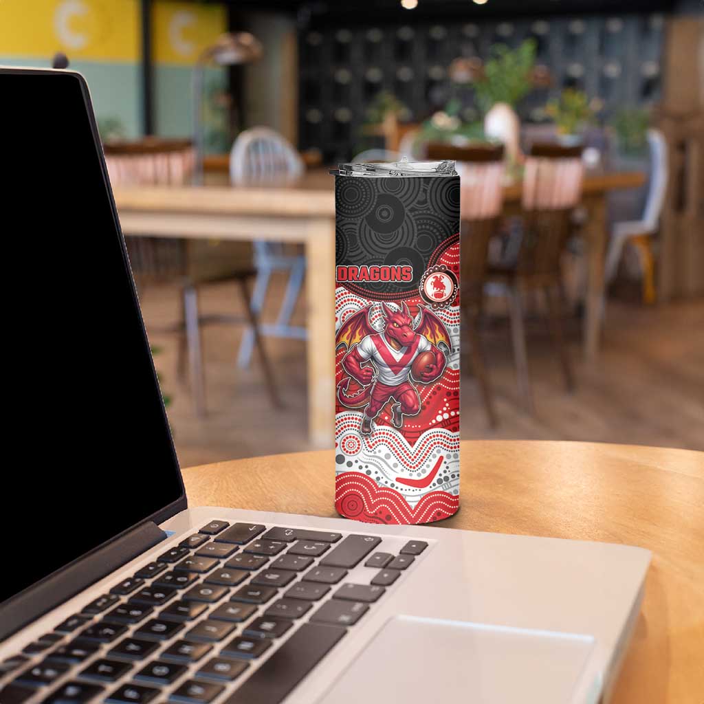 Custom Dragons Skinny Tumbler Warrior Mascot With Aboriginal Indigenous
