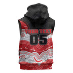 Custom Dragons Sleeveless Hoodie Warrior Mascot With Aboriginal Indigenous