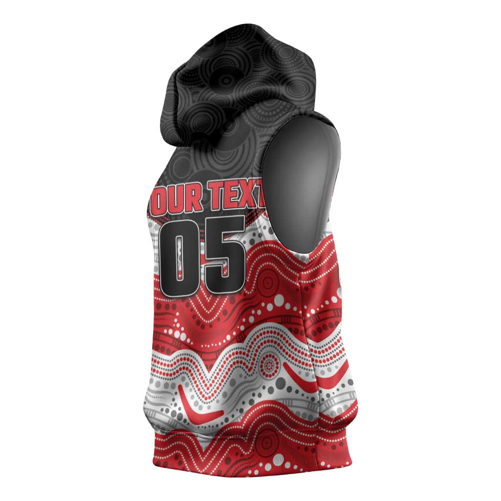 Custom Dragons Sleeveless Hoodie Warrior Mascot With Aboriginal Indigenous