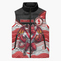 Custom Dragons Sleeveless Puffer Jacket Warrior Mascot With Aboriginal Indigenous