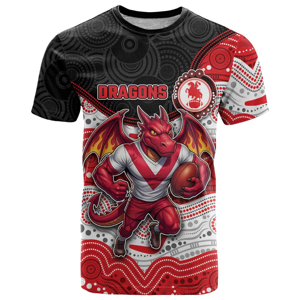 Custom Dragons T Shirt Warrior Mascot With Aboriginal Indigenous