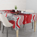 Custom Dragons Tablecloth Warrior Mascot With Aboriginal Indigenous