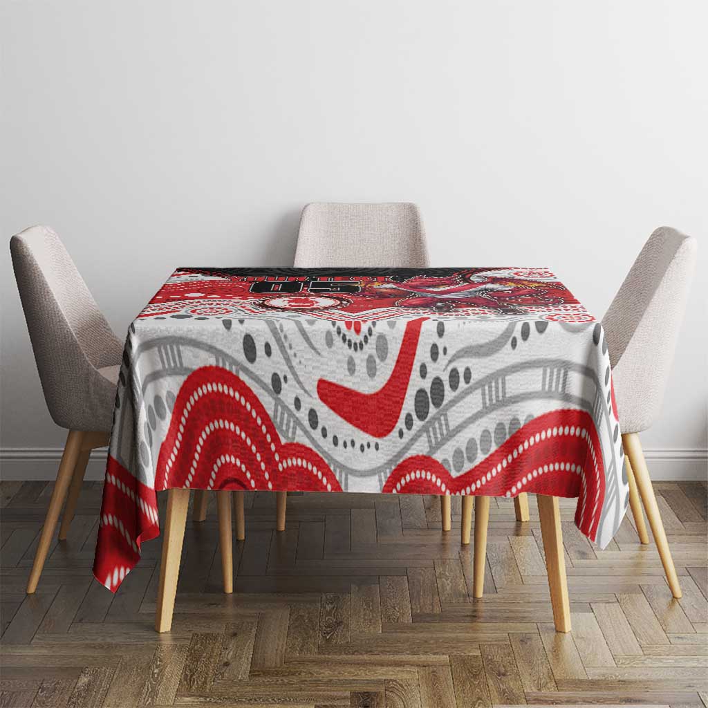 Custom Dragons Tablecloth Warrior Mascot With Aboriginal Indigenous