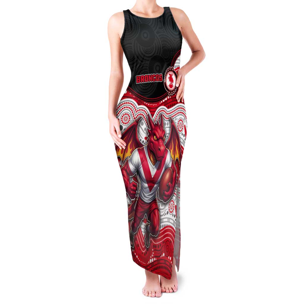 Custom Dragons Tank Maxi Dress Warrior Mascot With Aboriginal Indigenous