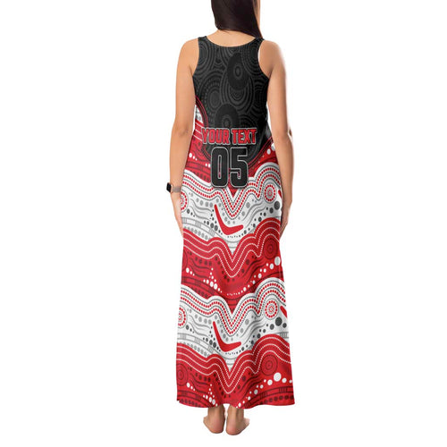 Custom Dragons Tank Maxi Dress Warrior Mascot With Aboriginal Indigenous