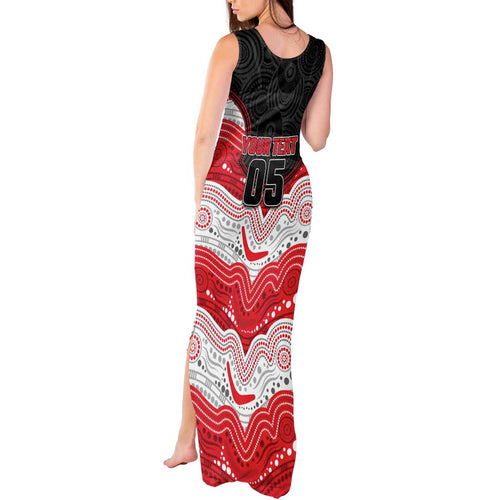 Custom Dragons Tank Maxi Dress Warrior Mascot With Aboriginal Indigenous