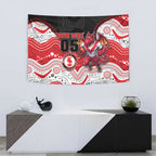 Custom Dragons Tapestry Warrior Mascot With Aboriginal Indigenous