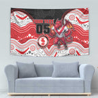 Custom Dragons Tapestry Warrior Mascot With Aboriginal Indigenous