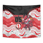 Custom Dragons Tapestry Warrior Mascot With Aboriginal Indigenous