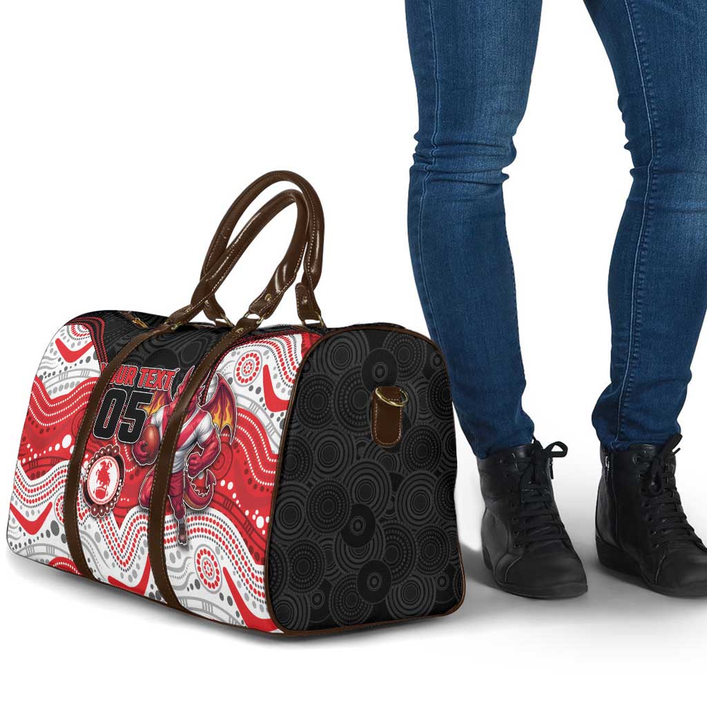 Custom Dragons Travel Bag Warrior Mascot With Aboriginal Indigenous
