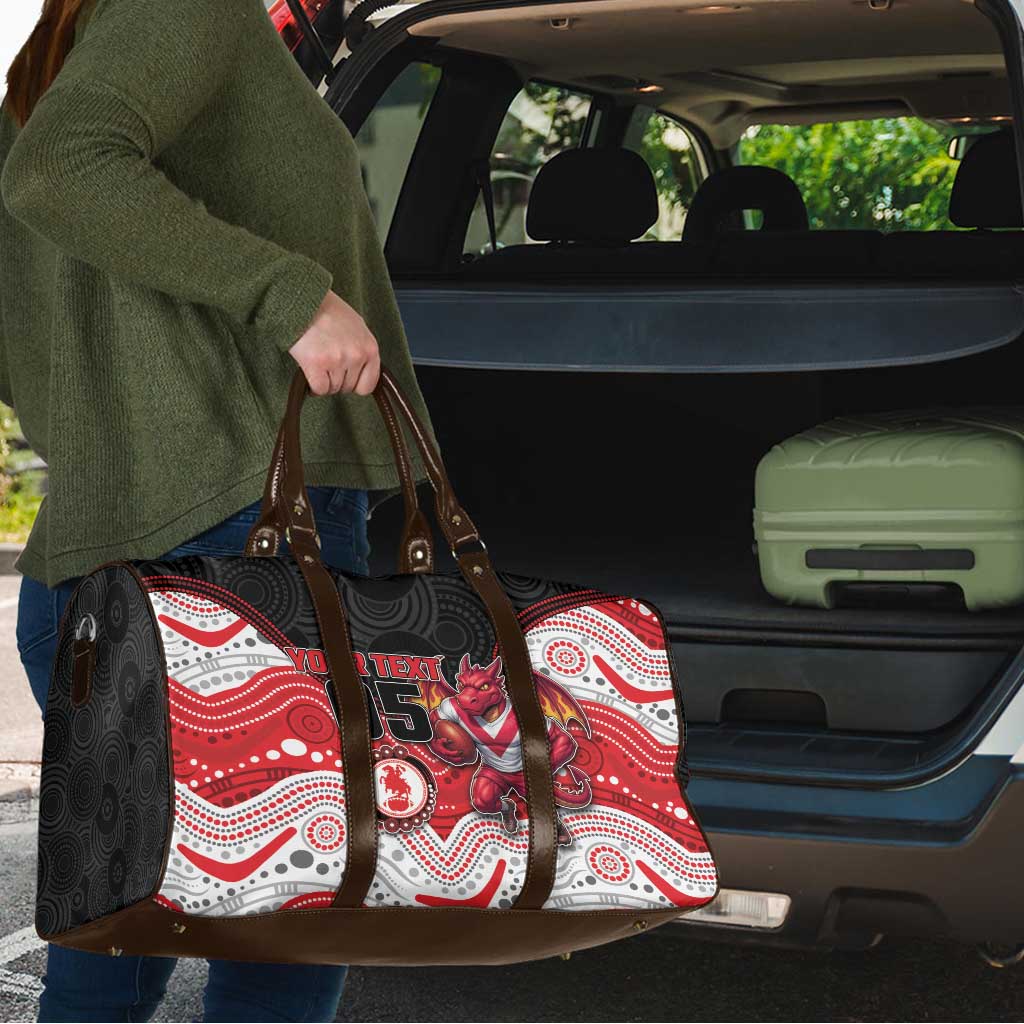 Custom Dragons Travel Bag Warrior Mascot With Aboriginal Indigenous