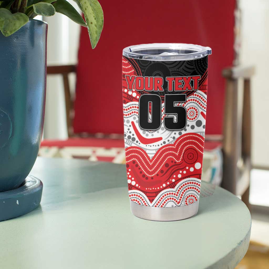 Custom Dragons Tumbler Cup Warrior Mascot With Aboriginal Indigenous