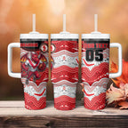 Custom Dragons Tumbler With Handle Warrior Mascot With Aboriginal Indigenous