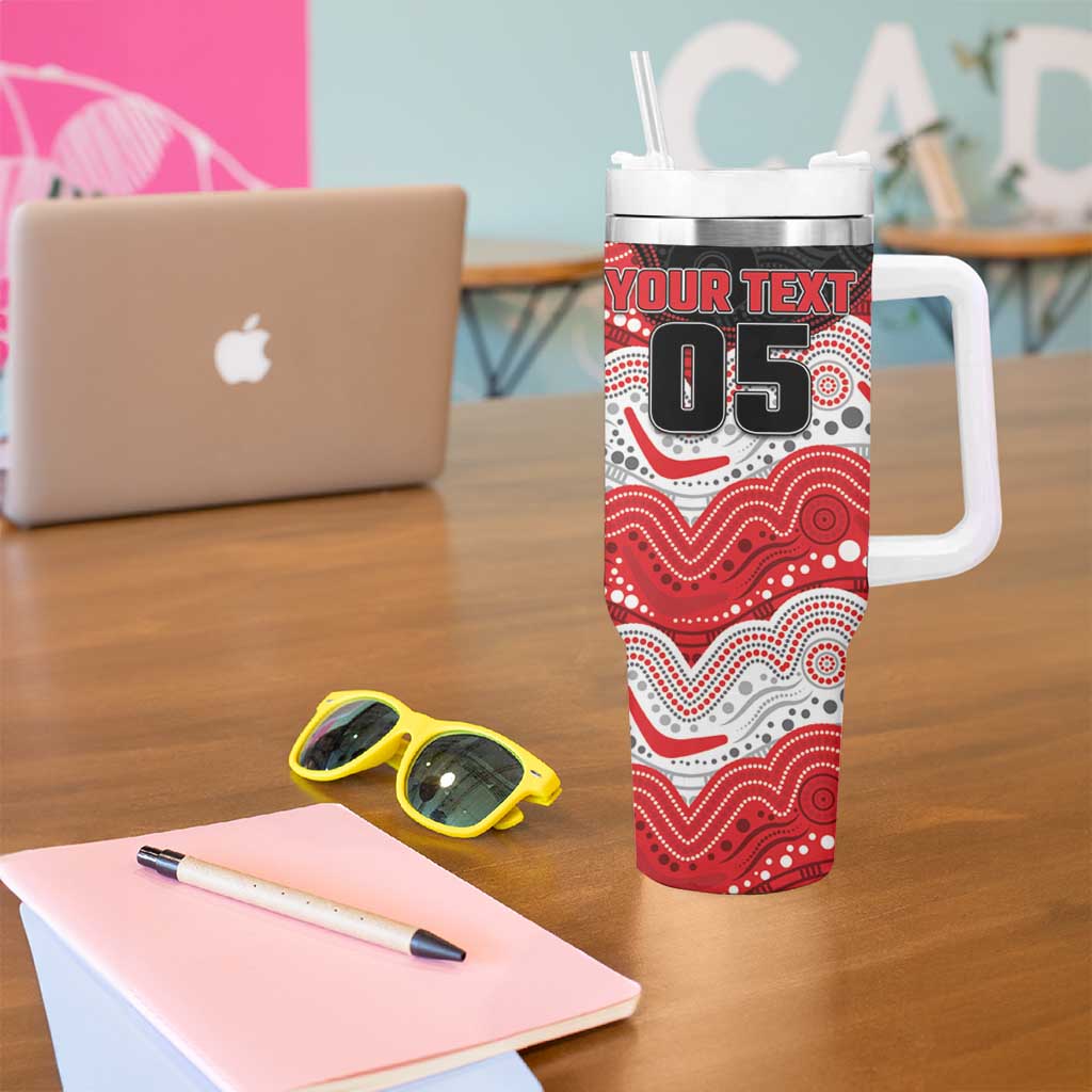 Custom Dragons Tumbler With Handle Warrior Mascot With Aboriginal Indigenous