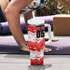Custom Dragons Tumbler With Handle Warrior Mascot With Aboriginal Indigenous