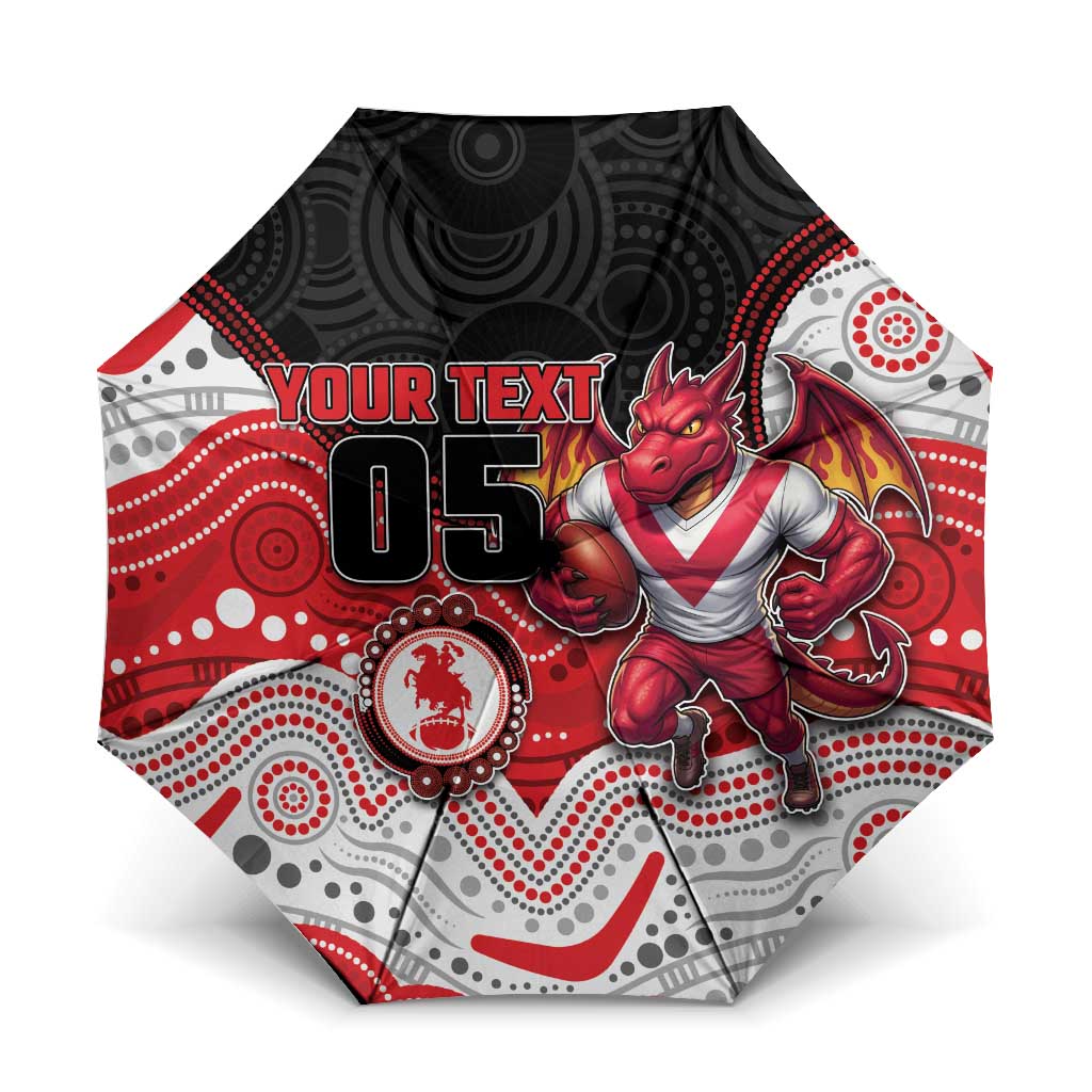Custom Dragons Umbrella Warrior Mascot With Aboriginal Indigenous