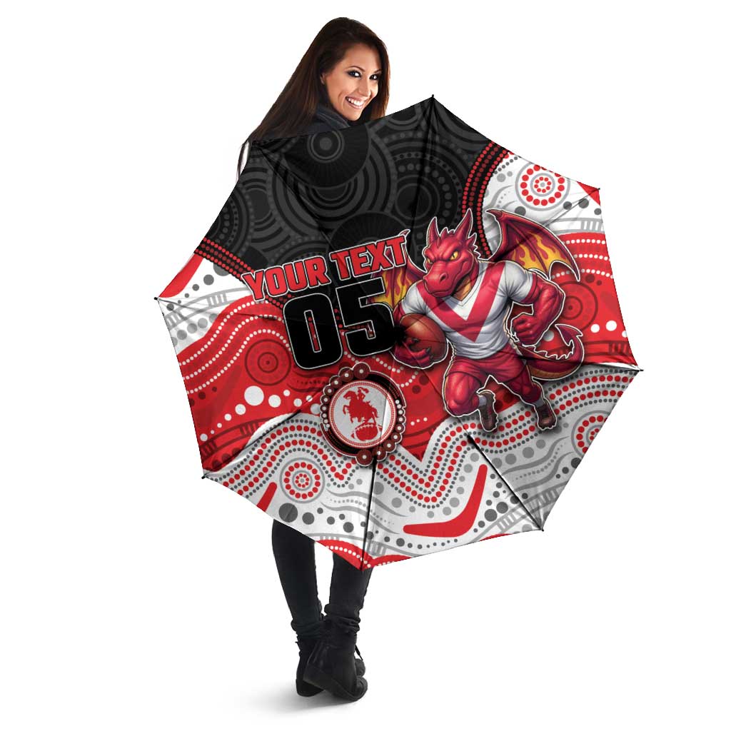 Custom Dragons Umbrella Warrior Mascot With Aboriginal Indigenous