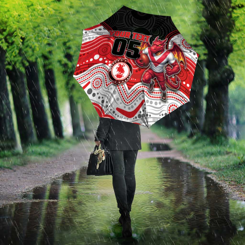 Custom Dragons Umbrella Warrior Mascot With Aboriginal Indigenous