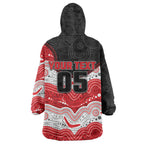 Custom Dragons Wearable Blanket Hoodie Warrior Mascot With Aboriginal Indigenous