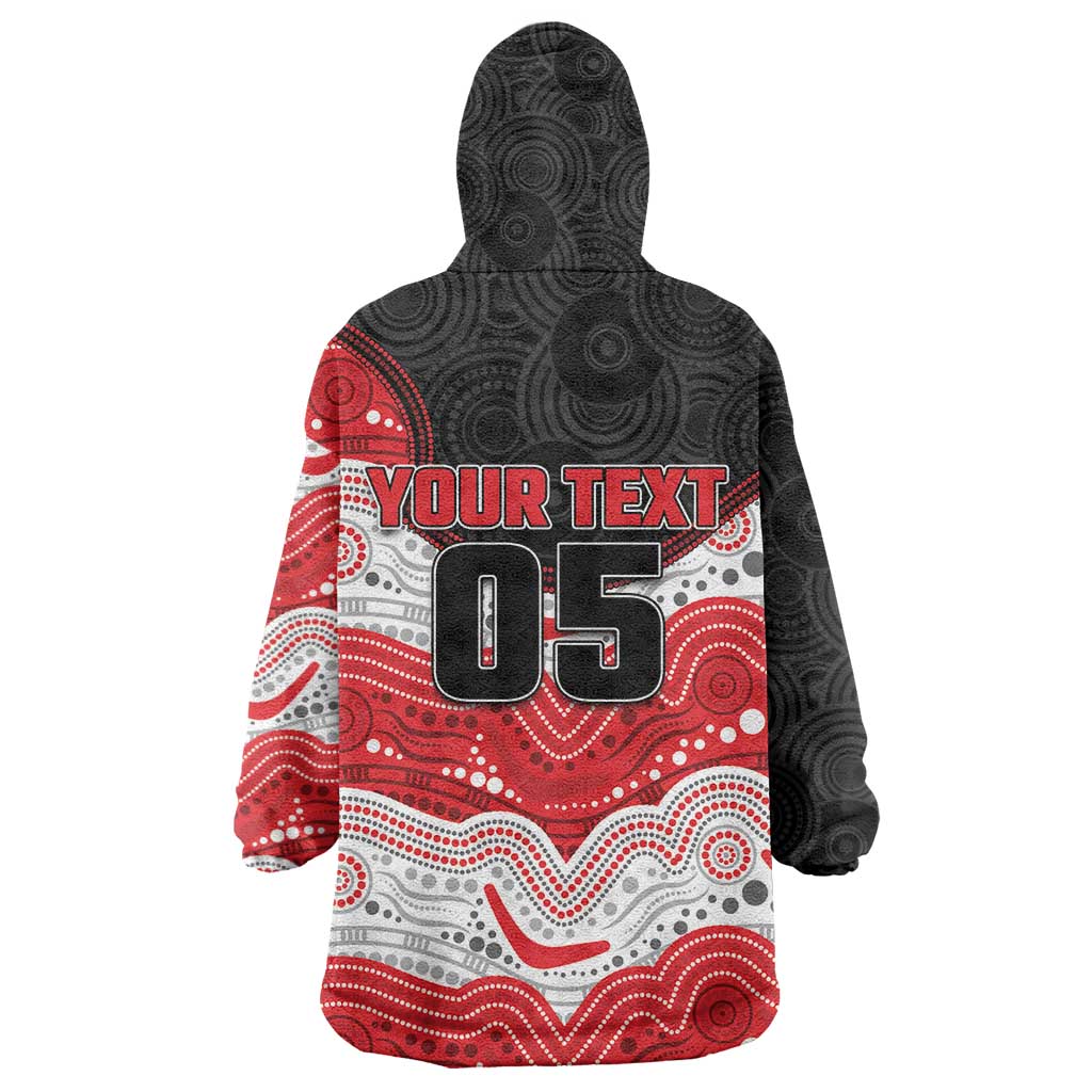 Custom Dragons Wearable Blanket Hoodie Warrior Mascot With Aboriginal Indigenous