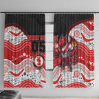 Custom Dragons Window Curtain Warrior Mascot With Aboriginal Indigenous
