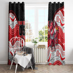 Custom Dragons Window Curtain Warrior Mascot With Aboriginal Indigenous