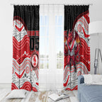 Custom Dragons Window Curtain Warrior Mascot With Aboriginal Indigenous