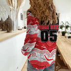 Custom Dragons Women Casual Shirt Warrior Mascot With Aboriginal Indigenous