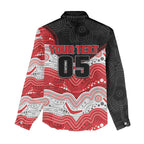 Custom Dragons Women Casual Shirt Warrior Mascot With Aboriginal Indigenous