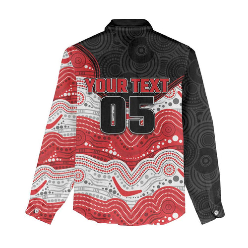 Custom Dragons Women Casual Shirt Warrior Mascot With Aboriginal Indigenous
