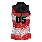 Custom Dragons Women Sleeveless Polo Shirt Warrior Mascot With Aboriginal Indigenous