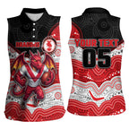Custom Dragons Women Sleeveless Polo Shirt Warrior Mascot With Aboriginal Indigenous