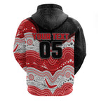 Custom Dragons Zip Hoodie Warrior Mascot With Aboriginal Indigenous